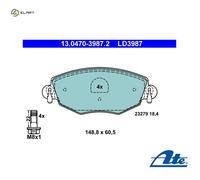 Brake pads 13.0470-3987.2 ATE for FORD JAGUAR