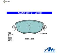 ATE Brake Pads 13.0470-3987.2 - Ceramic, Fits Ford Mondeo III (00-07) & Jaguar