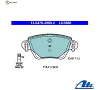 Brake pads 13.0470-3988.2 ATE for JAGUAR FORD RENAULT