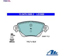 Brake pads 13.0470-3988.2 ATE for JAGUAR FORD RENAULT