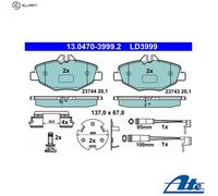 ATE 13.0470-3999.2 Brake pad set
