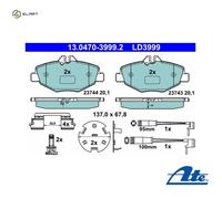 ATE 13.0470-3999.2 Brake pad set