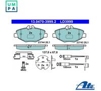ATE 13.0470-3999.2 Brake pad set