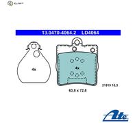 Brake pads 13.0470-4064.2 ATE for MERCEDES-BENZ CHRYSLER
