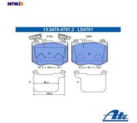 BRAKE PAD SET DISC BRAKE 13.0470-4701.2 FOR MERCEDES-BENZ M274.920 2.0L 4cyl GLC
