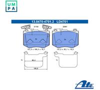 ATE 13.0470-4701.2 Brake pad set