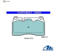 Brake pads 13.0470-4833.2 ATE for VW SEAT CUPRA