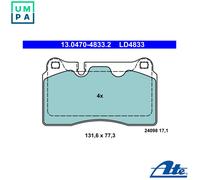Brake pads 13.0470-4833.2 ATE for VW SEAT CUPRA