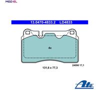 Brake pads 13.0470-4833.2 ATE for VW SEAT CUPRA