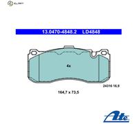 FRONT BRAKE PADS SET 13.0470-4848.2 ATE I