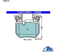 BRAKE PAD SET DISC BRAKE 13.0470-4849.2 FOR BMW N55B30A N54B30A 3.0L 6cyl 1 E82