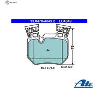BRAKE PAD SET DISC BRAKE 13.0470-4849.2 FOR BMW N55B30A N54B30A 3.0L 6cyl 1 E82