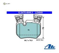 BRAKE PAD SET DISC BRAKE 13.0470-4849.2 FOR BMW N55B30A N54B30A 3.0L 6cyl 1 E82