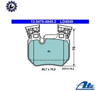 BRAKE PAD SET DISC BRAKE 13.0470-4849.2 FOR BMW N55B30A N54B30A 3.0L 6cyl 1 E82