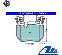 BRAKE PAD SET DISC BRAKE 13.0470-4849.2 FOR BMW N55B30A N54B30A 3.0L 6cyl 1 E82