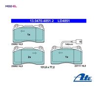 BRAKE PAD SET DISC BRAKE 13.0470-4851.2 FOR ALFA ROMEO 844A2.000 2.0L 4cyl 159