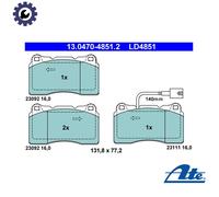 BRAKE PAD SET DISC BRAKE 13.0470-4851.2 FOR ALFA ROMEO 844A2.000 2.0L 4cyl 159