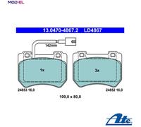 ATE 13.0470-4867.2 Brake pad set