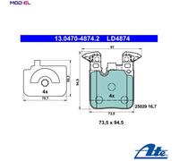 ATE Brake Pads 13.0470-4874.2 for BMW 1/3/4 Series Sports Hatch Coupe Gran Turismo