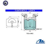 ATE Brake Pads 13.0470-4874.2 for BMW 1/3/4 Series Sports Hatch Coupe Gran Turismo