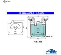ATE Brake Pads 13.0470-4874.2 for BMW 1/3/4 Series Sports Hatch Coupe Gran Turismo
