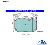 ATE Disc Brake Pads 13.0470-4875.2 – Fits BMW 1, 3, 4 (Sports Hatch, Coupe, Gran Turismo)