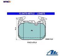 ATE Disc Brake Pads 13.0470-4875.2 – Fits BMW 1, 3, 4 (Sports Hatch, Coupe, Gran Turismo)