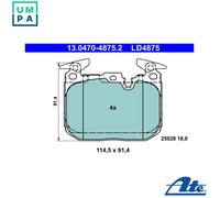 ATE Disc Brake Pads 13.0470-4875.2 – Fits BMW 1, 3, 4 (Sports Hatch, Coupe, Gran Turismo)
