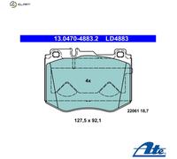 Brake pads 13.0470-4883.2 ATE for MERCEDES-BENZ C-CLASS C-CLASS T-Model GLC CLS