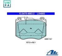 Brake pads 13.0470-4883.2 ATE for MERCEDES-BENZ C-CLASS C-CLASS T-Model GLC CLS
