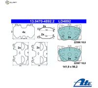 ATE 13.0470-4892.2 Brake pad set