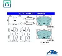 ATE 13.0470-4892.2 Brake pad set