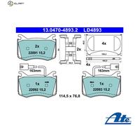 ATE Brake Pad Set 13.0470-4893.2 - Fits Alfa Romeo Giulia 2.0
