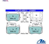ATE Brake Pad Set 13.0470-4893.2 - Fits Alfa Romeo Giulia 2.0