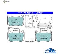 ATE 13.0470-4893.2 Brake pad set