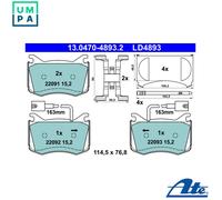 ATE Brake Pad Set 13.0470-4893.2 - Fits Alfa Romeo Giulia 2.0