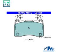 ATE Brake Pad Set 13.0470-4898.2 Disc Brake OE Replacement for Chevrolet Opel