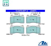 ATE Brake Pad Set 13.0470-4971.2 - Disc Brake for Alfa Romeo 166, 159/Sportwagon 2.0L