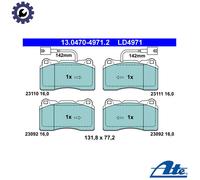 ATE Brake Pad Set 13.0470-4971.2 - Disc Brake for Alfa Romeo 166, 159/Sportwagon 2.0L