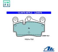 Brake pads 13.0470-4976.2 ATE for AUDI VW PORSCHE