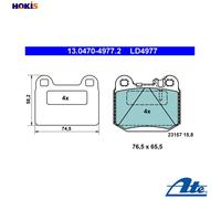 BRAKE PAD SET DISC BRAKE 13.0470-4977.2 FOR MERCEDES-BENZ OM 612.963 2.7L 5cyl