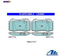 ATE Ceramic Brake pad set 13.0470-4984.2 prepared for wear indicator, excl. wear warning contact MERCEDES-BENZ: ML-Class, S-Class Saloon