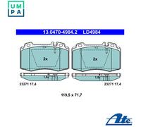 ATE Ceramic Brake pad set 13.0470-4984.2 prepared for wear indicator, excl. wear warning contact MERCEDES-BENZ: ML-Class, S-Class Saloon