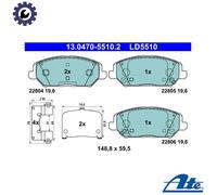 ATE 13.0470-5510.2 Brake pad set