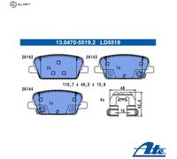 ATE 13.0470-5519.2 Brake pad set