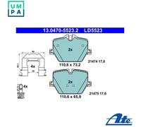 ATE 13.0470-5523.2 Brake pad set