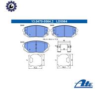 ATE Disc Brake Pad Set 13.0470-5564.2 Front - Fits Hyundai D4FE/G4FP/G4FU/G4FT 1.6L