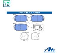 ATE 13.0470-5571.2 Brake pad set