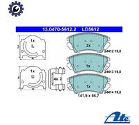 ATE Brake Pad Set 13.0470-5612.2 - Disc Brake, Fits Saab Opel Chevrolet Vauxhall