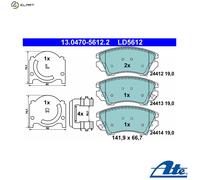 ATE Brake Pad Set 13.0470-5612.2 - Disc Brake, Fits Saab Opel Chevrolet Vauxhall